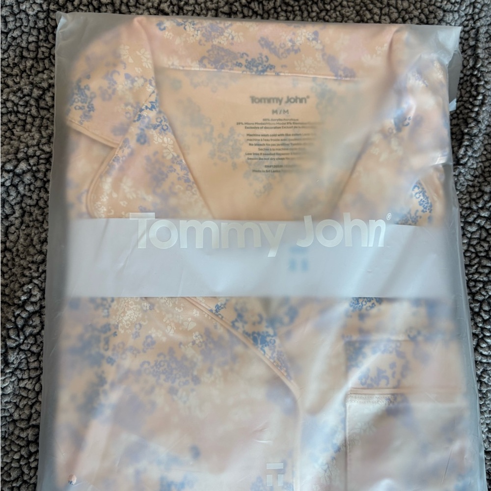 Tommy John Peach and Light Blue Floral Pajama Set